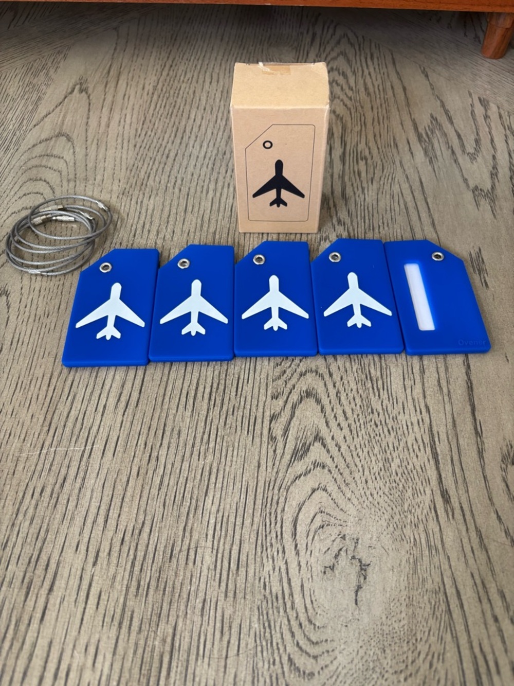 Blue Airplane Luggage Tags Set of 5-NIB
